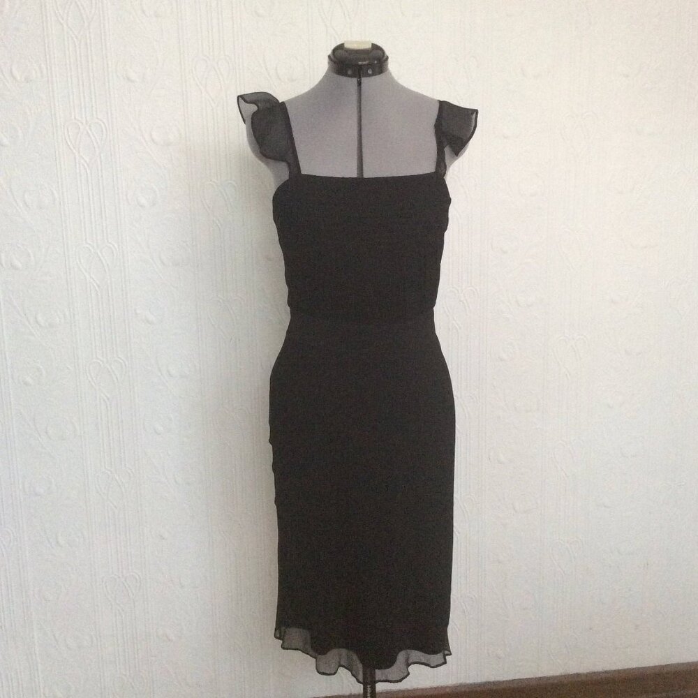 Early 2000 BCBG Maxazria Little black dress - silk chiffon - size 6